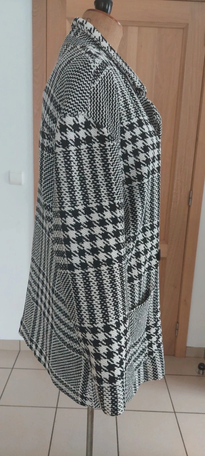 Manteau court à carreaux pied-de-poule - Jean Pascale - Taille M – photo 4